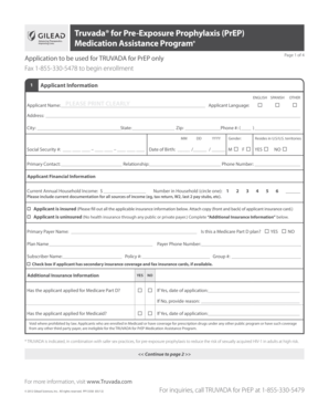 TRUVADA PrEP Medication Assistance Application