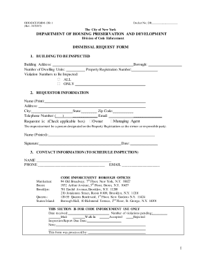 New York Dismissal Request Form