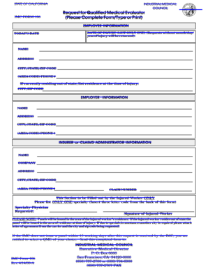 California QME Request Form