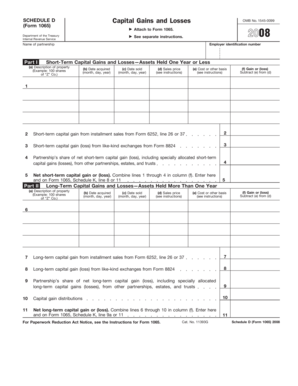 Schedule D Capital Gains and Losses Form 1065