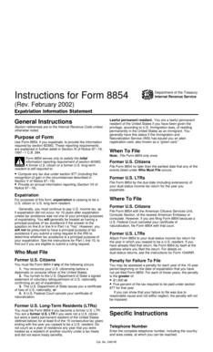 Form 8854 Instructions