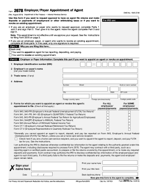 IRS Form 2678 Employer/Payer Appointment of Agent
