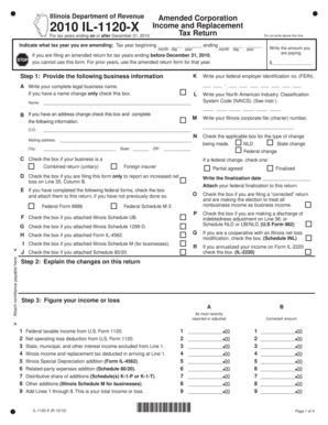 Illinois Amended Corporation Income and Replacement Tax Return