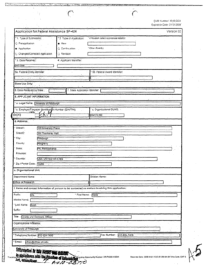 US Federal Assistance Application Form