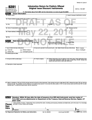 IRS Form 8281 Draft