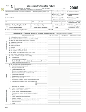 Wisconsin Partnership Return Form 3