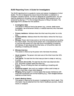 SUIDI Reporting Form Guide