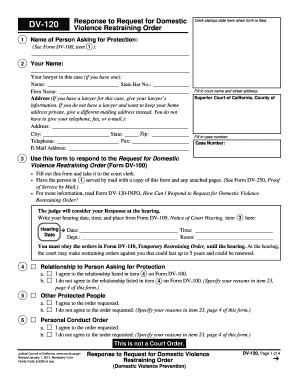 Response to Request for Domestic Violence Restraining Order