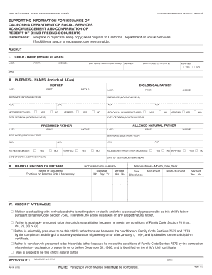 California Child Freeing Documents Acknowledgment