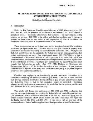 Application of IRC 6700 and IRC 6701 to Charitable Contributions