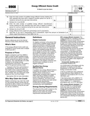 IRS Form 8908 Energy Efficient Home Credit