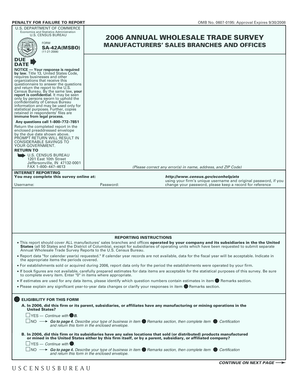 US Census Bureau Form SA-42A(MSBO)
