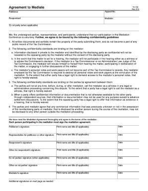 Agreement to Mediate TC-102