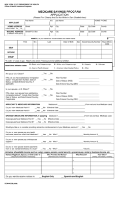 New York Medicare Savings Program Application