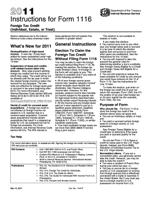 Instructions for Form 1116 (2011)