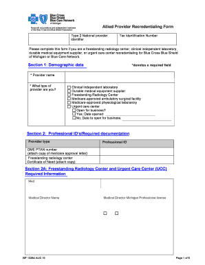 Allied Provider Recredentialing Form