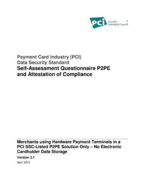 PCI DSS SAQ P2PE Compliance Form