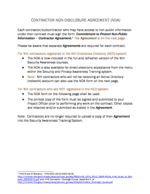 NIH Contractor Non-Disclosure Agreement