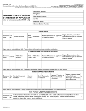 Information Disclosure Statement Form