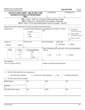 Fire Safety Survey Report Form CMS-2786V
