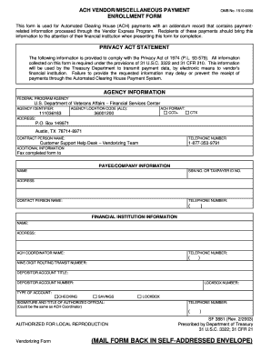 ACH Vendor Payment Enrollment Form
