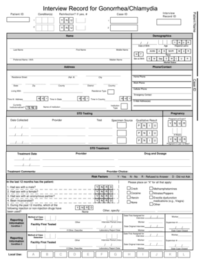 STD Case Report Form