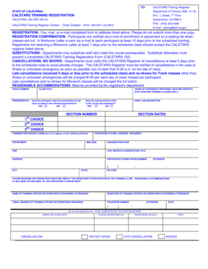 CALSTARS Training Registration Form