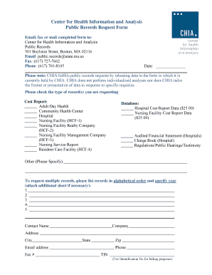 Massachusetts Public Records Request Form
