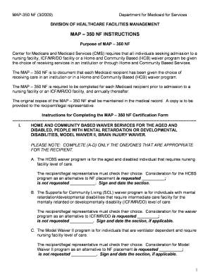 MAP-350 NF Medicaid Waiver Choice Form
