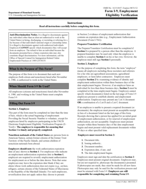 Form I-9 Employment Eligibility Verification