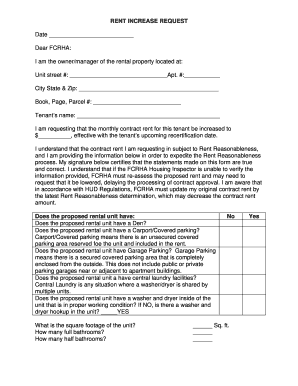Rent Increase Request Form