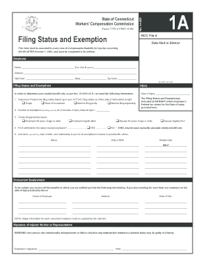 Connecticut Workers' Compensation Filing Status and Exemptions Form
