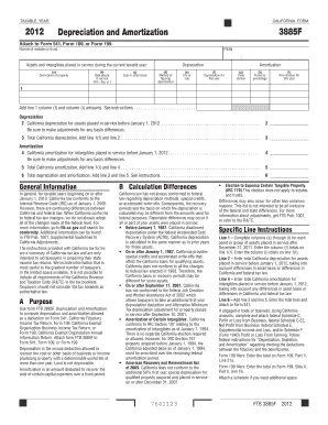 California Depreciation and Amortization Form 3885F