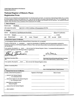 National Register of Historic Places Form