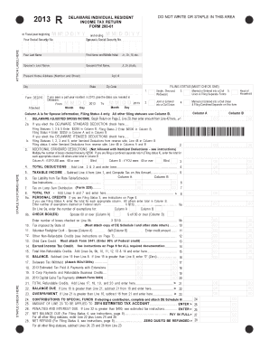 Delaware Individual Resident Income Tax Return