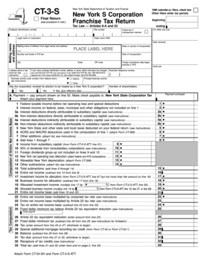 New York S Corporation Franchise Tax Return
