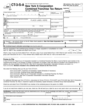 New York S Corporation Combined Franchise Tax Return