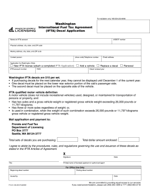 Washington IFTA Decal Application