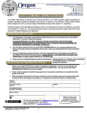 Oregon Social Worker Fingerprint ID Form