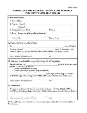Minnesota Broker Notification Form