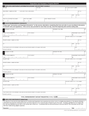 Dependent Care Assistance Program Claim Form