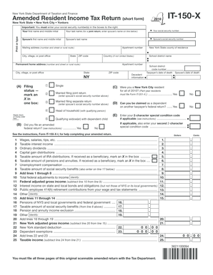 New York Amended Resident Income Tax Return