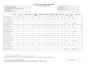 MACSIS Claims Correction Form