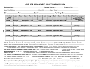 Land Site Management Cropping Plan Form