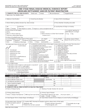 End Stage Renal Disease Medical Evidence Report