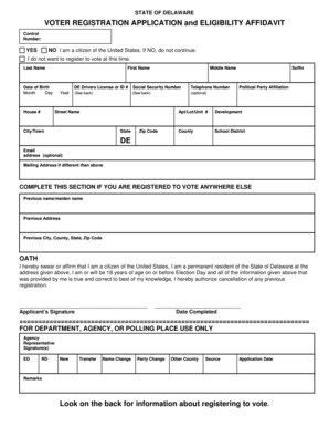 Delaware Voter Registration Application