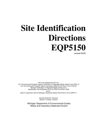 Michigan Site Identification Form EQP5150