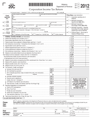Alabama Corporation Income Tax Return