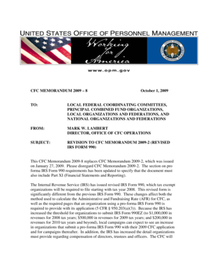 IRS Form 990 Guidance Memorandum