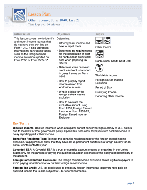Other Income Form 1040 Line 21